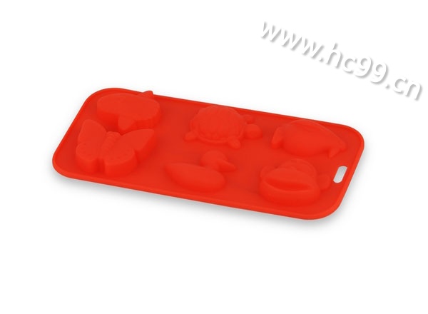 红色海洋动物硅胶冰格