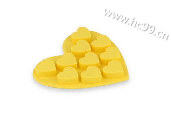 黄色心形硅胶冰格