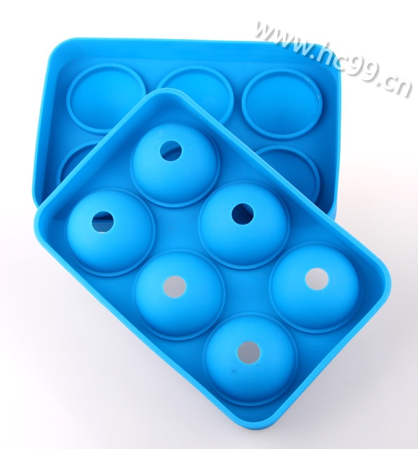 六孔蓝色硅胶冰球
