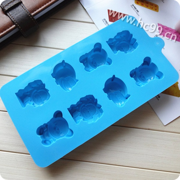 蓝色动物硅胶冰格