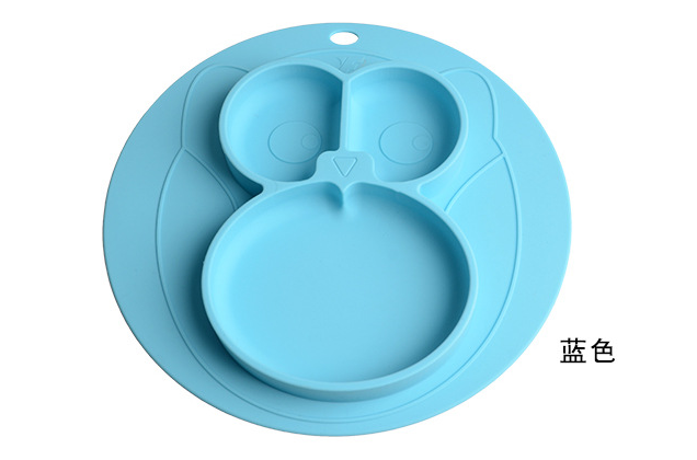 儿童硅胶圆形餐盘