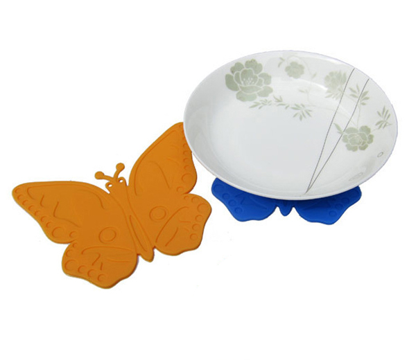 可爱蝴蝶款卡通造型硅胶餐垫 定制硅胶餐垫 硅胶餐垫生产厂家