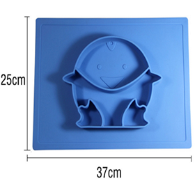 儿童一体式企鹅硅胶餐盘
