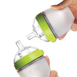 广口防胀气硅胶奶瓶